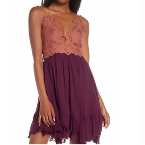 Free People FP One Adella Slip Mini Crochet Dress Size Small Copper Combo - Picture 4 of 11